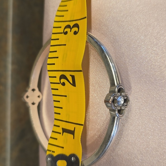 Brighron Toledo Silver Bangle Bracelet with Floral Accent - Picture 3 of 3